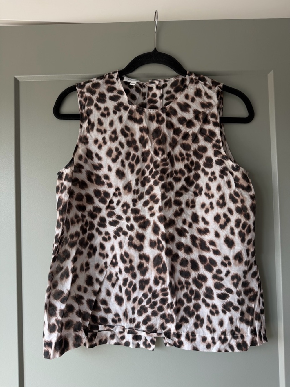 Equipment Leopard Print Sleeveless Camisole in Brown and Cream